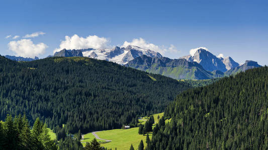 夏季景观冰川 Marmolada