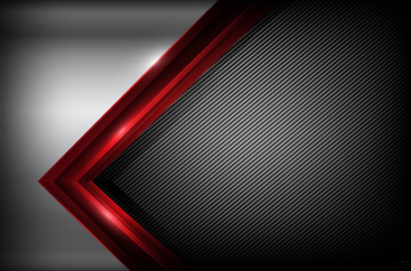 黑碳纤维和红色重叠元素抽象背景 ve
