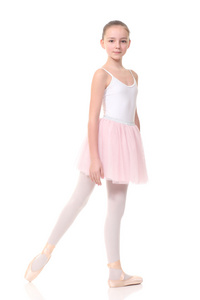 小女孩，打扮成一名芭蕾舞演员