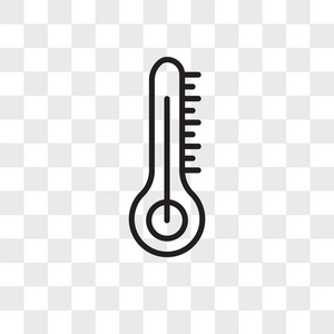 温度计矢量图标隔离在透明背景, 温度计标志设计