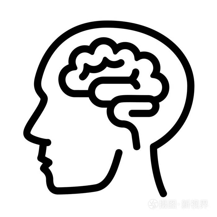 人类思维的大脑图标, 轮廓样式