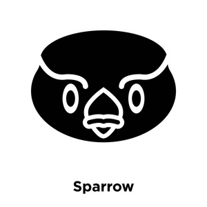 麻雀图标向量被隔离在白色背景上, 标志概念麻雀标志在透明背景, 充满黑色符号