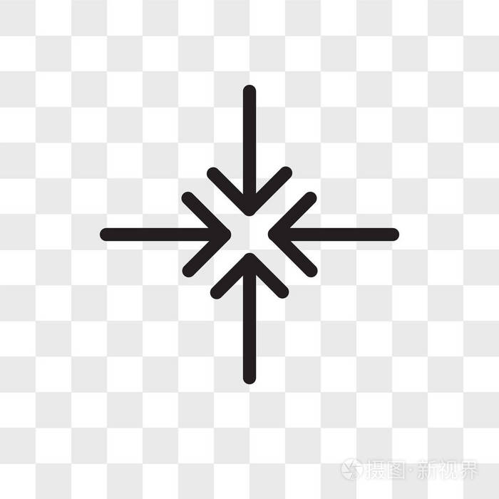 居中对齐矢量图标, 在透明背景上隔离