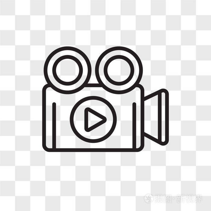 视频摄像机矢量图标被隔离在透明背景上 vid