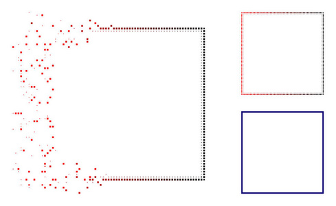 溶解像素半色调方形框架图标