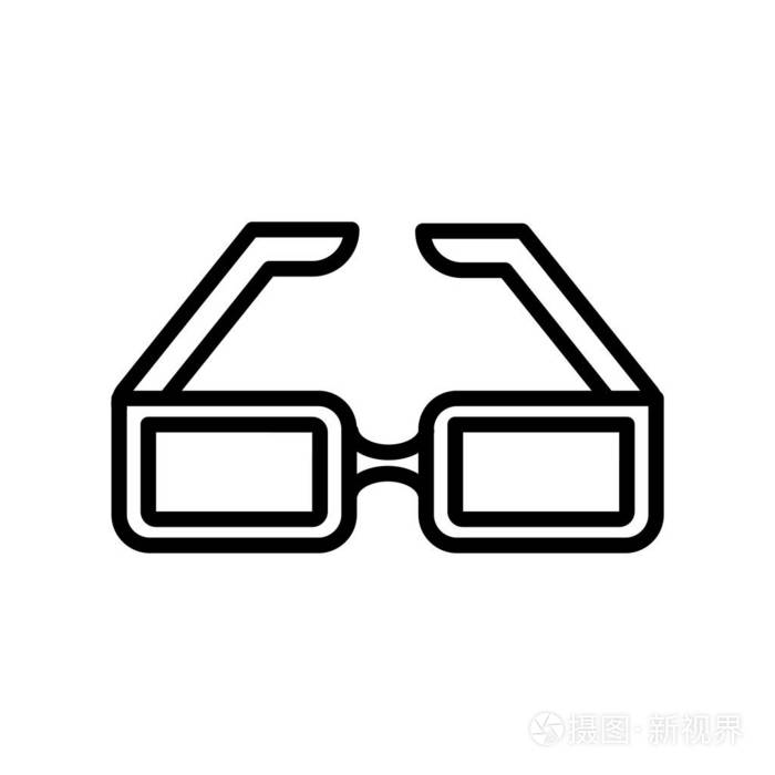 眼镜图标矢量隔离在白色背景, 眼镜标志