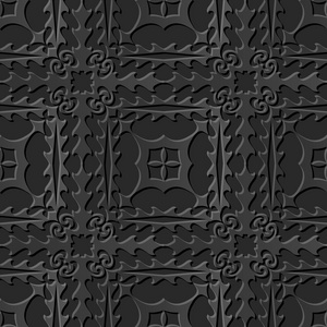 无缝 3d 优雅的黑纸艺术模式 112 锯齿平方米跨