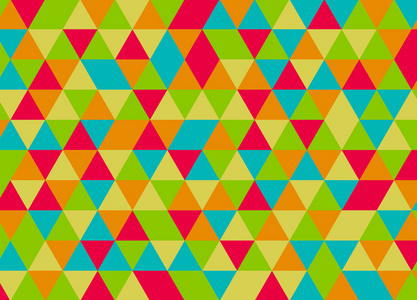 丰富多彩的几何三角图案。抽象矢量背景