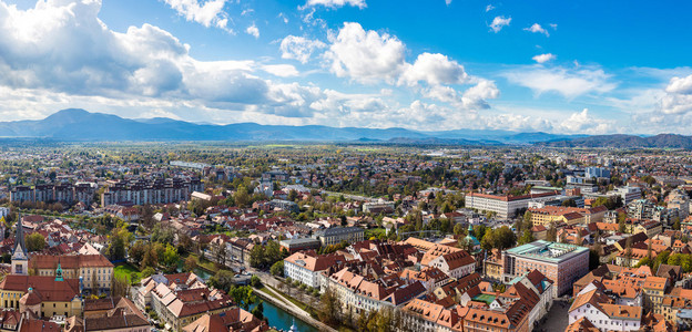 在斯洛文尼亚的卢布尔雅那的鸟瞰图