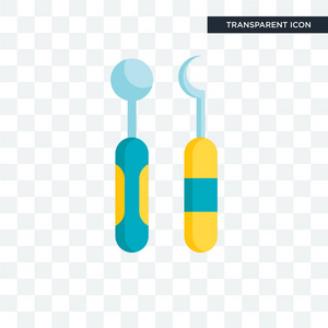 牙医矢量图标隔离在透明的背景下, 牙医