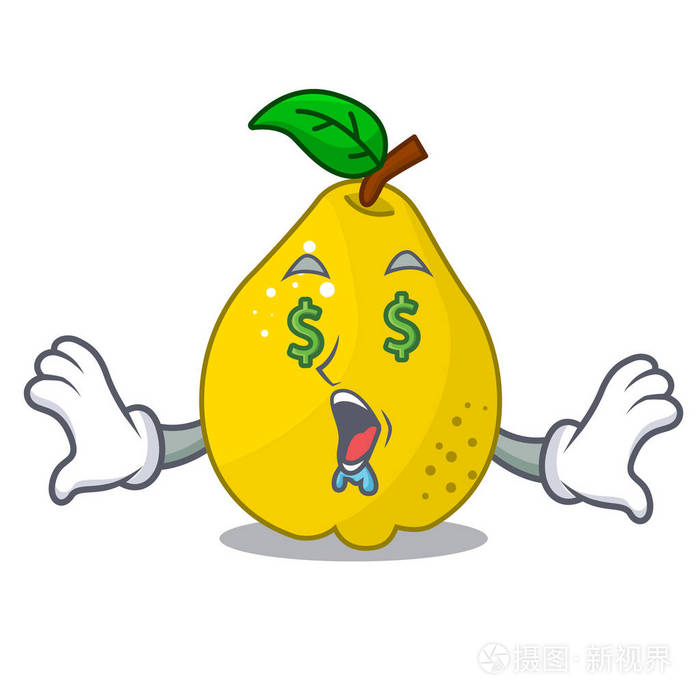 金钱眼睛甜木瓜分离在吉祥物卡通