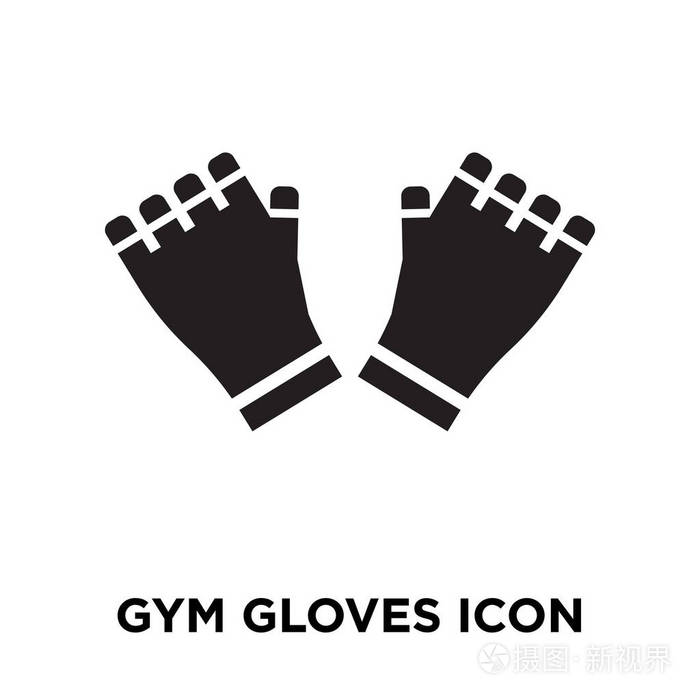 健身房手套图标矢量隔离在白色背景, 标志概念体操手套标志在透明背景