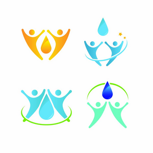 水滴抽象自然矿物标志矢量设计插图会徽孤立的创意水