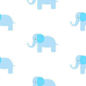 可爱的大象无缝矢量模式