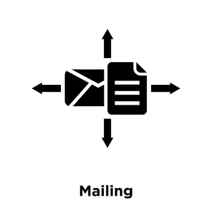 邮件图标矢量隔离在白色背景, 标志概念的邮寄标志在透明背景, 实心黑色符号