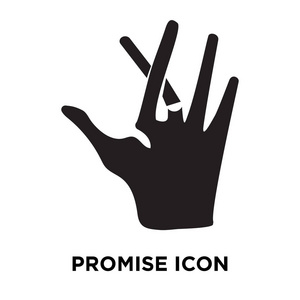 承诺图标矢量隔离在白色背景, 标志概念的承诺标志在透明的背景, 充满黑色符号