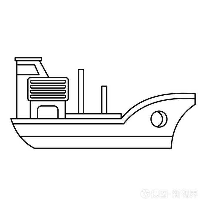 海洋船舶图标,大纲样式