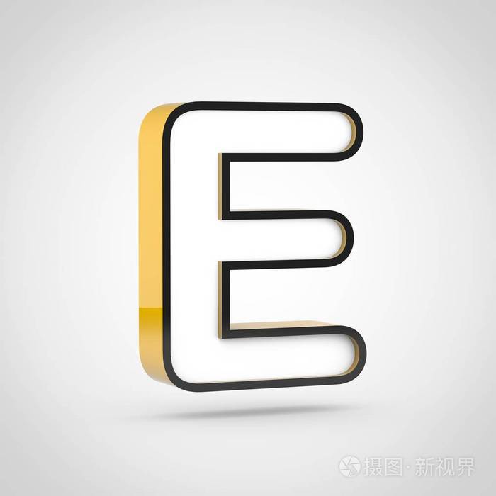 3d 渲染字体在白色背景下被隔离