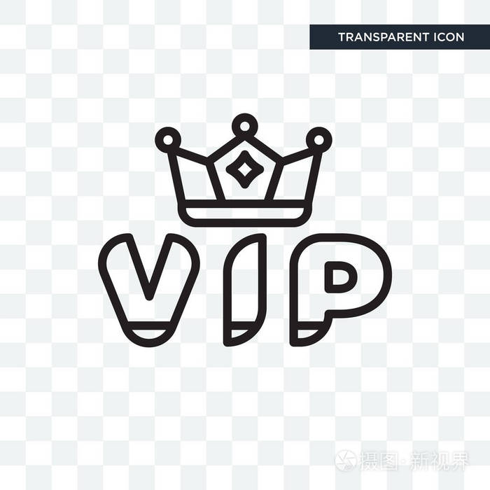 vip 矢量图标在透明背景下隔离, vip 徽标设计