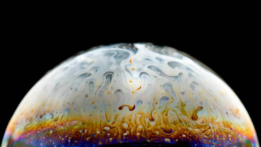 半肥皂泡球抽象背景半圆。宇宙空间或行星模型
