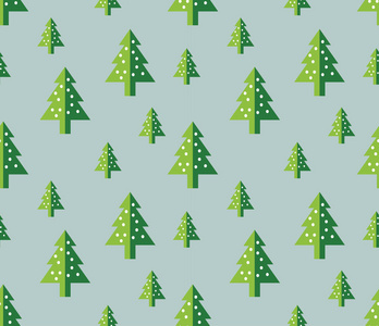 新的一年贺卡壁纸背景圣诞树无缝模式。矢量图