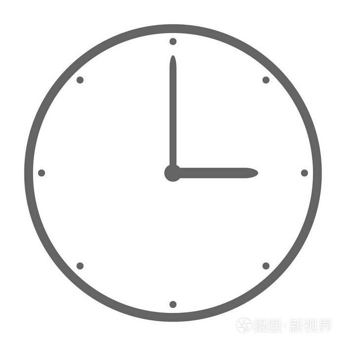 白色背景上的时钟图标.矢量图