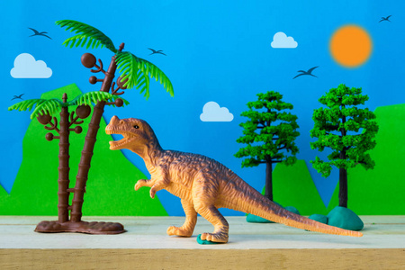 霸王龙恐龙玩具模型上野生模型背景