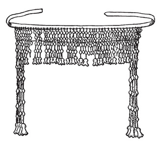 金冠由纯锤金切割成薄板, 复古线画或雕刻插图