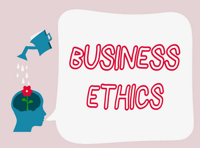 显示商业道德的文本符号。指导企业行为方式的概念性照片道德原则