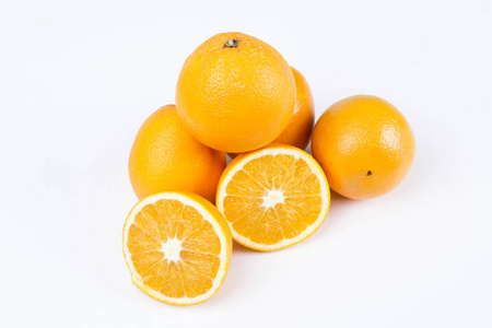 工作室拍摄的橙色水果, 整个, 分裂和橙色片