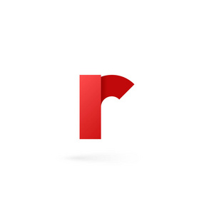 字母 R 徽标在白色字母表背景上