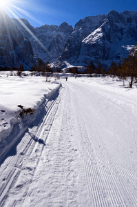 越野滑雪道意大利瓦勒赛塞拉