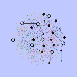 社会网络图形的概念。抽象背景带点数组和线。几何现代技术的概念。连接结构。数字数据可视化