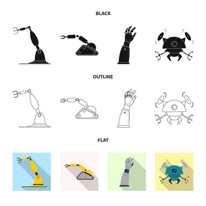 机器人和工厂符号的孤立对象。网络中机器人与空间股票符号的采集