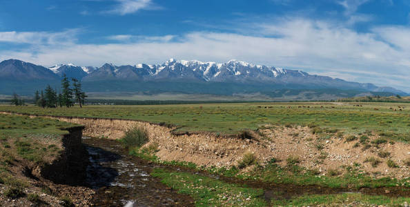 阿尔泰山脉全景河