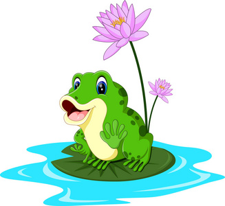 卡通可爱的青蛙的插图