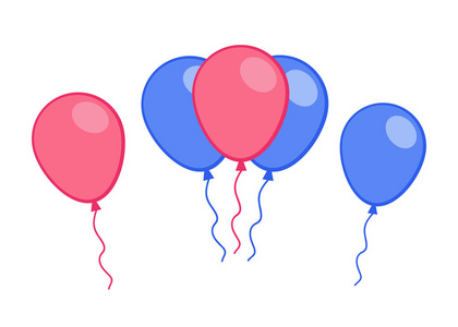 在独立透明背景上庆祝气球。空气气球向量