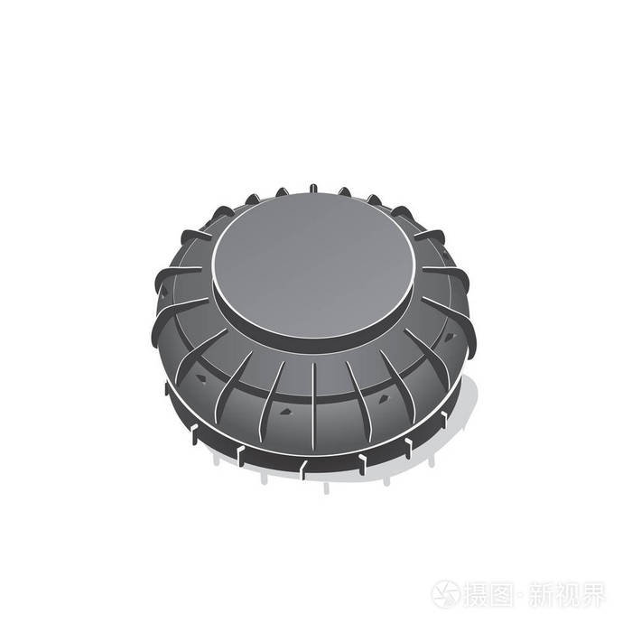 涂鸦反坦克地雷炸弹,矢量图