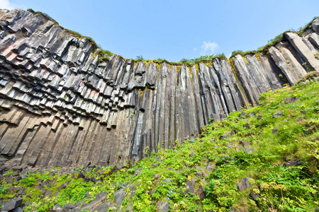 在冰岛 svartifoss 瀑布