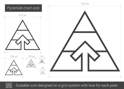 金字塔图表线图标