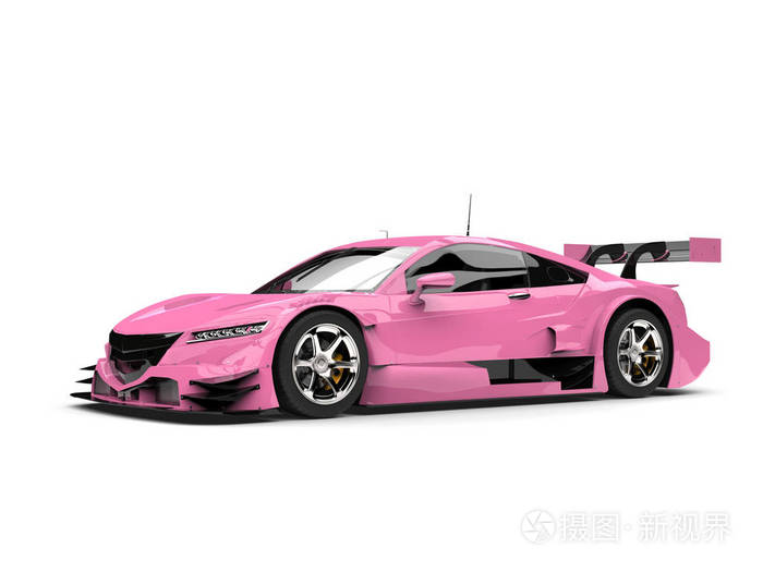 暖糖粉红色现代超级跑车-美拍