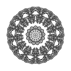 手工绘制的装饰元素。曼陀罗的装饰品。圆形花纹