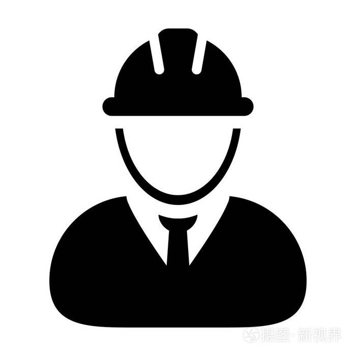 建筑工人图标矢量人物形象头像
