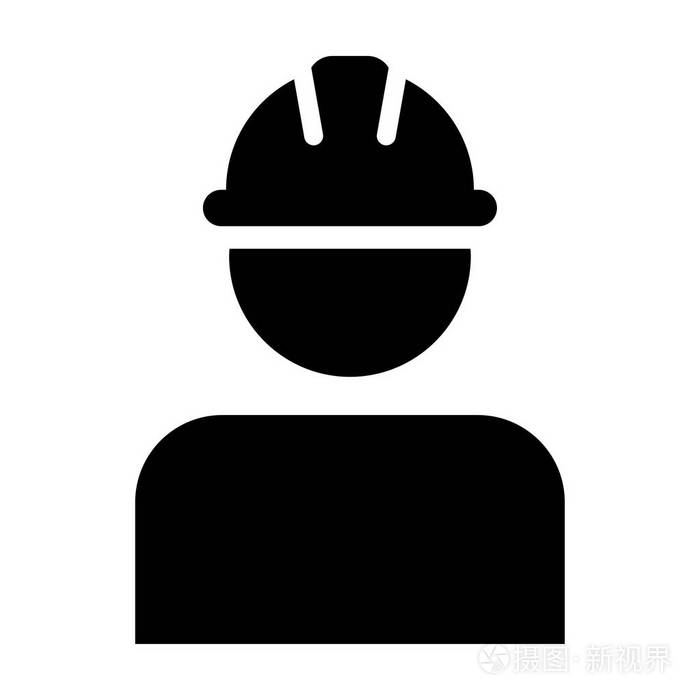 建筑工人图标矢量人物形象头像