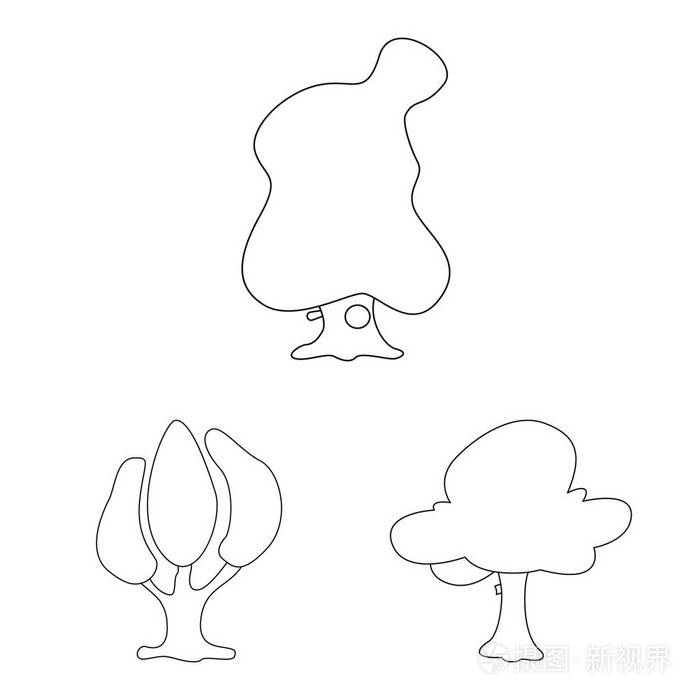 树和皇冠股票矢量图集