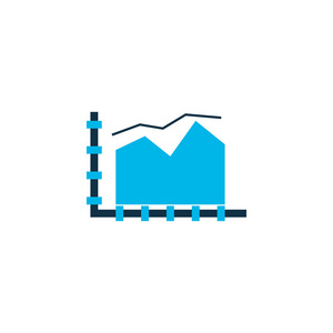 面积线图图标颜色的符号。时尚风格的优质隔离图形元素