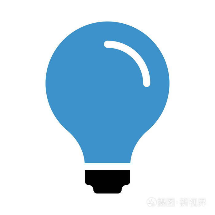 灯泡平面图标隔离在白色背景 向量 例证 想法概念