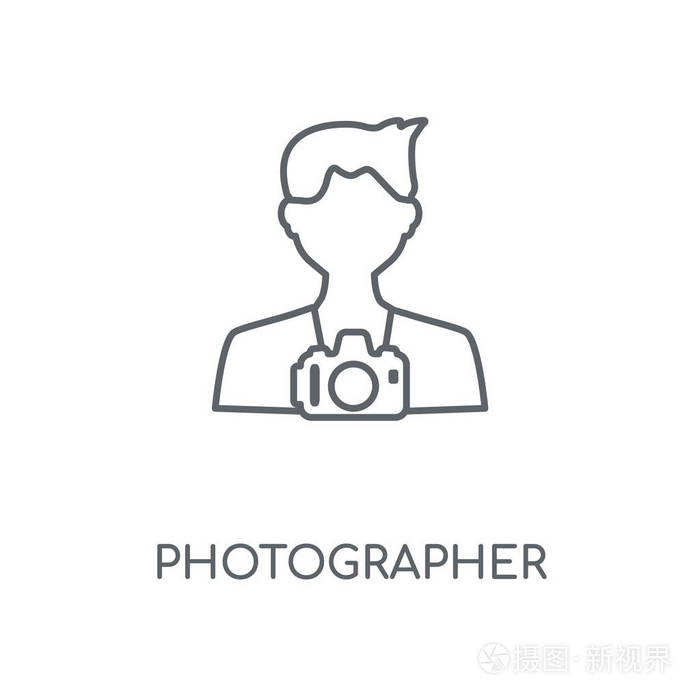 摄影师概念笔画符号设计.