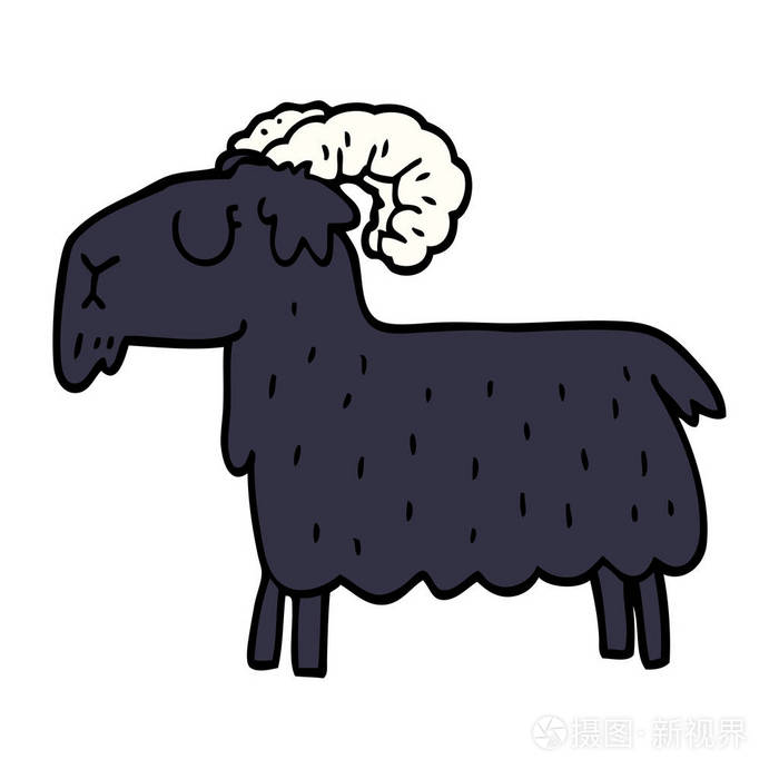 动画片涂鸦黑山羊