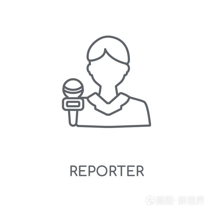 记者概念笔画符号设计.